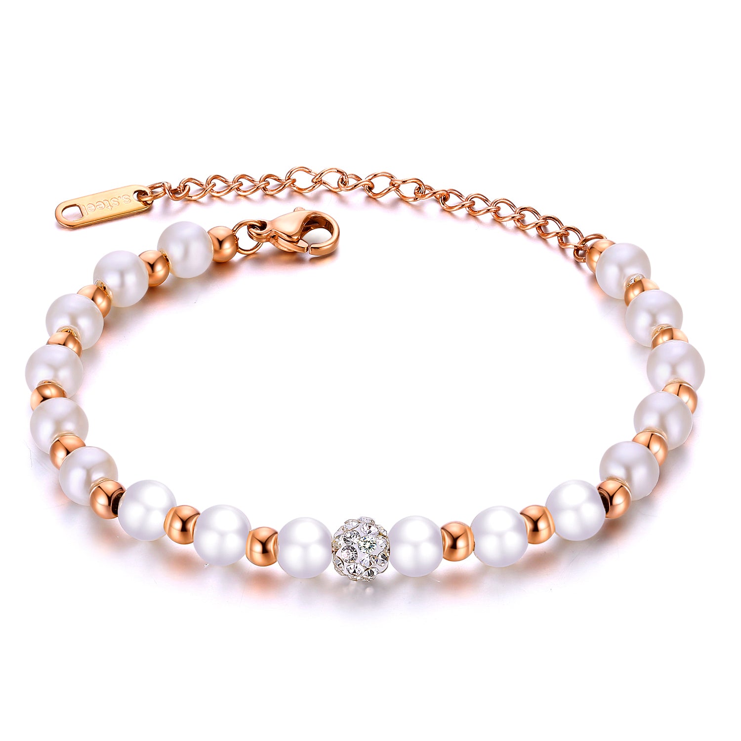 MIRA karkötő sebészeti acélból rose gold színű